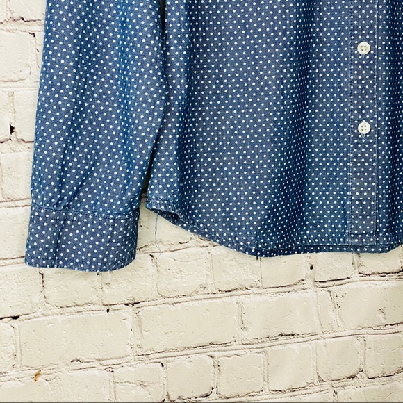 Old Navy Women’s Button Down Jean Polka Dot Top M - Picture 9 of 13